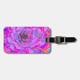 Lila och Magenta Succulent Sedum Rosette Bagagebricka