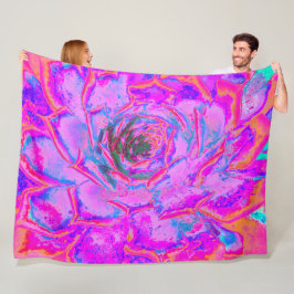 Lila och Magenta Succulent Sedum Rosette Fleecefilt