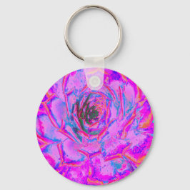 Lila och Magenta Succulent Sedum Rosette Nyckelring