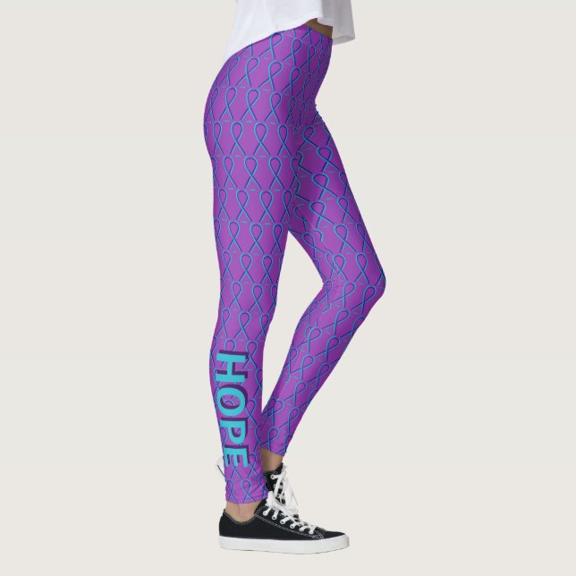 Lila och målmedvetenhet Anpassningsbar Leggings (Höger)