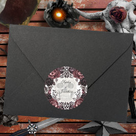 Lila och Moody Mörken Bröllop Runt Klistermärke