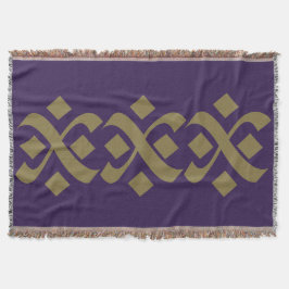 Lila och Mörk av den blomstra Eleganten Beige Filt