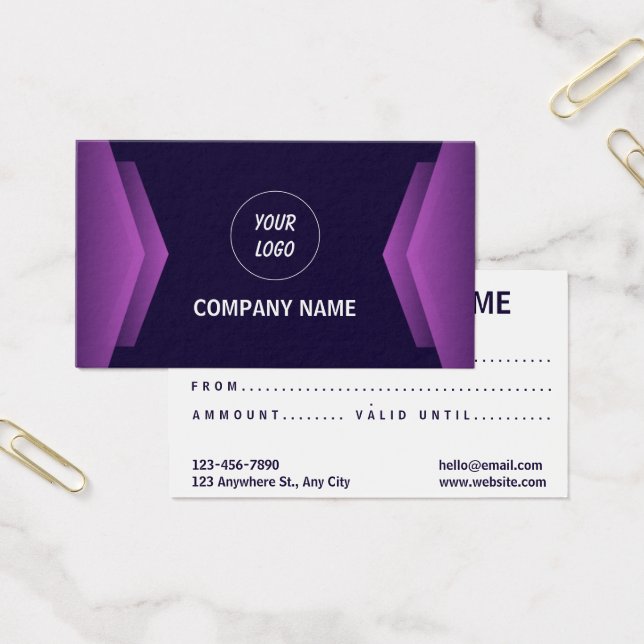 Lila och nytt modernt presentkort visitkort (Kontor)