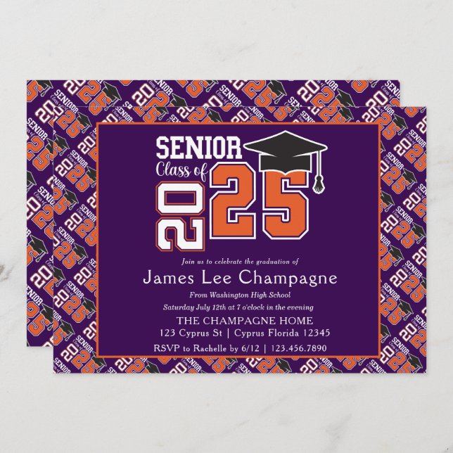 Lila och Orange 2025 Kort (Fram/baksida)