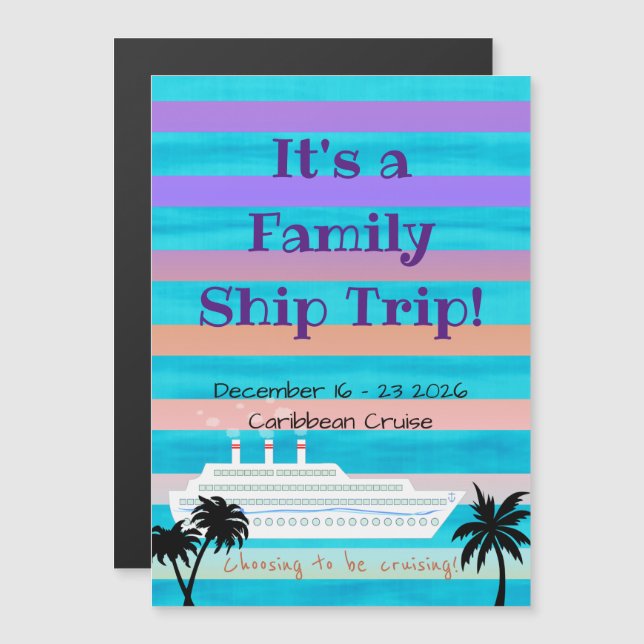 Lila och Orange av domän vid dörröppning Magnetisk Inbjudningskort (Fram/baksida)