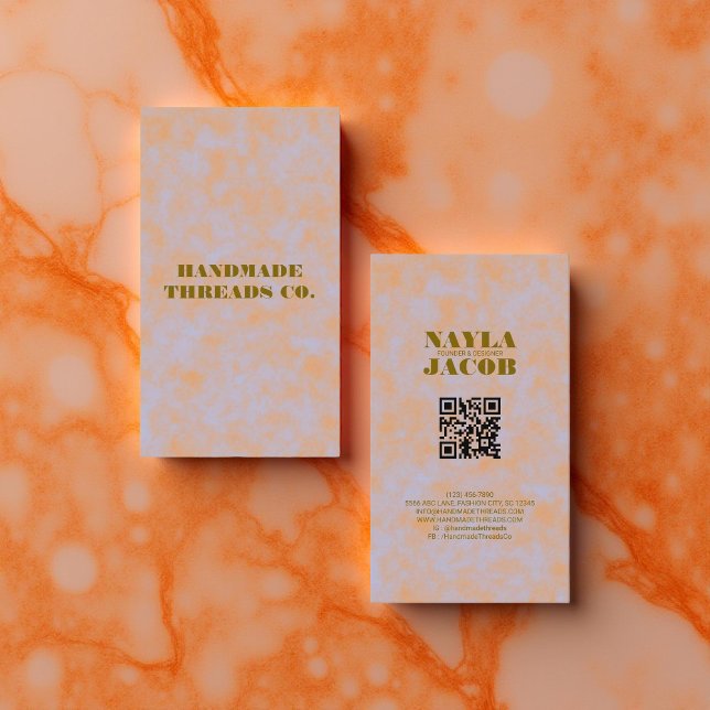 Lila och Orange av vattenfärg - handgjord kläder Visitkort (Skapare uppladdad)