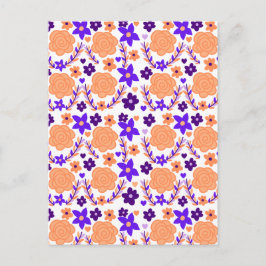 Lila Och Orange Blommor Vykort
