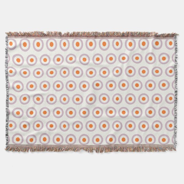 Lila- och Orange Circle Dot Retro Design Filt (Framsidan)