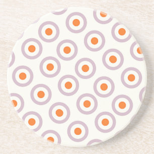 Lila- och Orange Circle Dot Retro Design Underlägg