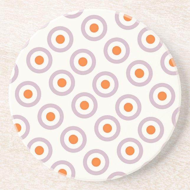 Lila- och Orange Circle Dot Retro Design Underlägg (Framsidan)