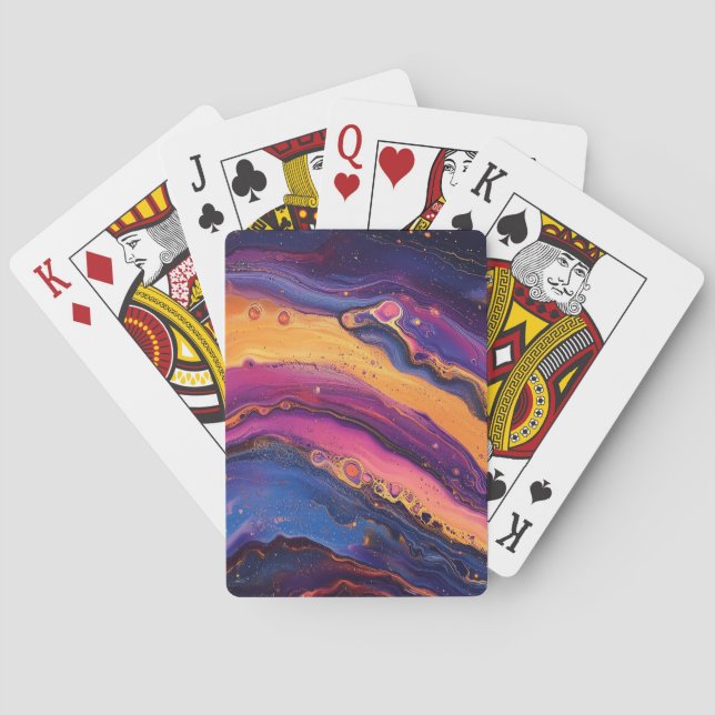 Lila och Orange för regnbåge, flytande färg Casinokort (Baksidan)
