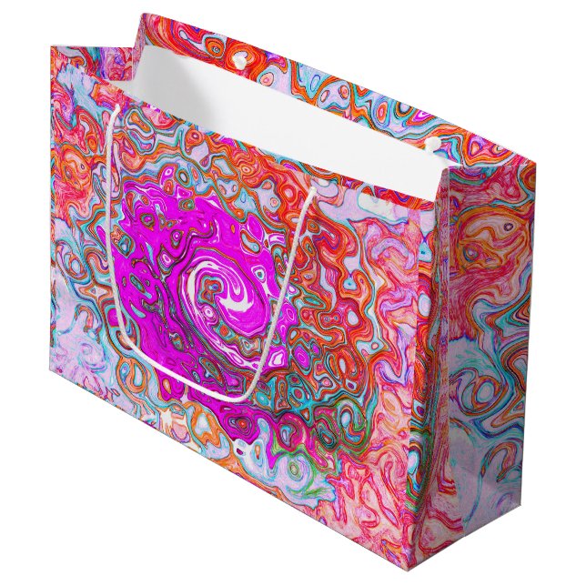 Lila och Orange Groovy Abstrakt Retro Swirl (Framsidan Vinklad)