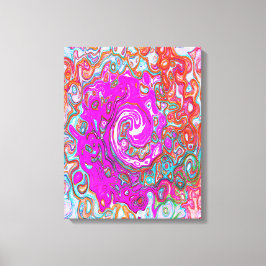 Lila och Orange Groovy Abstrakt Retro Swirl Canvastryck