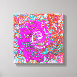 Lila och Orange Groovy Abstrakt Retro Swirl Canvastryck