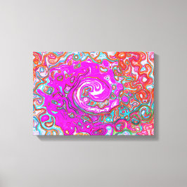 Lila och Orange Groovy Abstrakt Retro Swirl Canvastryck