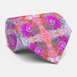 Lila och Orange Groovy Abstrakt Retro Swirl Slips