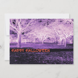 Lila och Orange Halloween fest Scary Skogen Inbjudningar