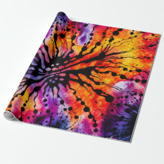 Lila och Orange Halloween Tie Dye Presentpapper