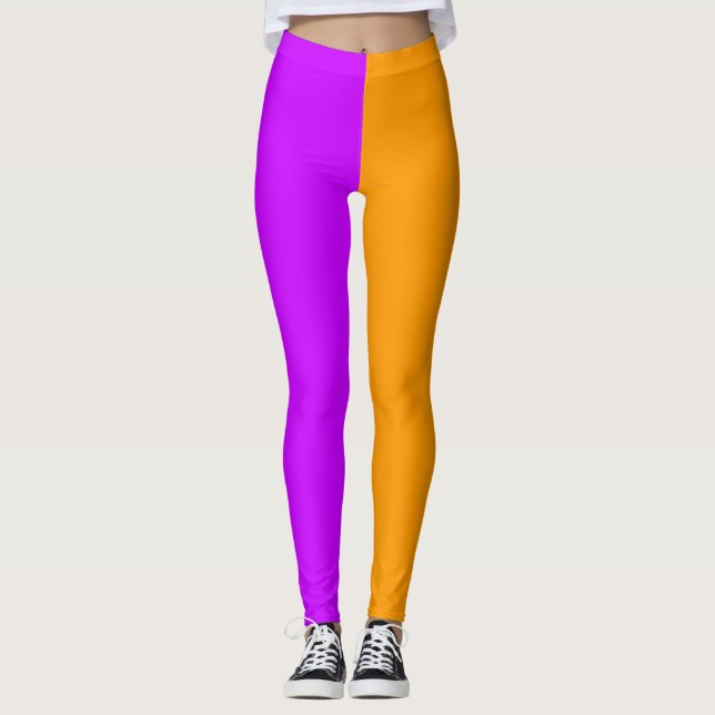 Lila och Orange  Leggings (Framsida)