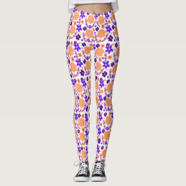 Lila och Orange Leggings