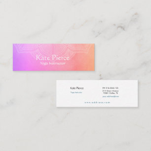 Lila och Orange Mandala Mini-Affärskortet Lojalitetskort