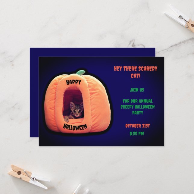 Lila och Orange Pumpkin-skämt Inbjudningar (Fram/Back In Situ)