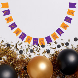 Lila och Orange School Färg Studenten Vimplar