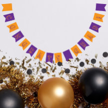 Lila och Orange Skolfärger Examen