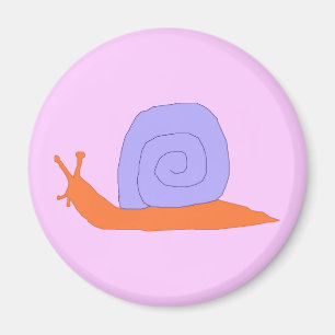Lila och Orange Snigel magnet