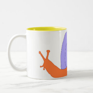 Lila och orange snigelkopp Två-Tonad mugg