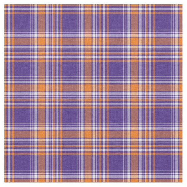 Lila och Orange Sportig Plaid Tyg (Närbild)