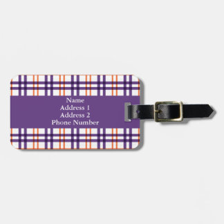 Lila och Orange Tartan Bagagebricka