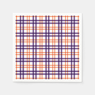 Lila och Orange Tartan Pappersservett