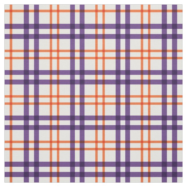 Lila och Orange Tartan Tyg (Provkarta)