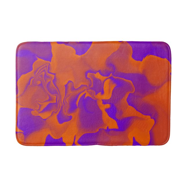 Lila och orange vågmönster badrumsmatta (Framsidan)