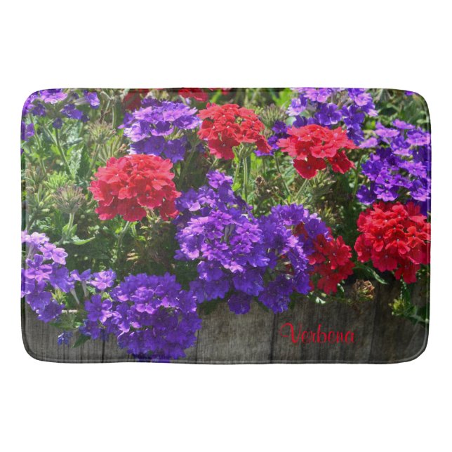 Lila och Red Verbena Badrumsmatta (Framsidan)