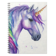 Lila och regnbåge Fantasy Unicorn Watercolor