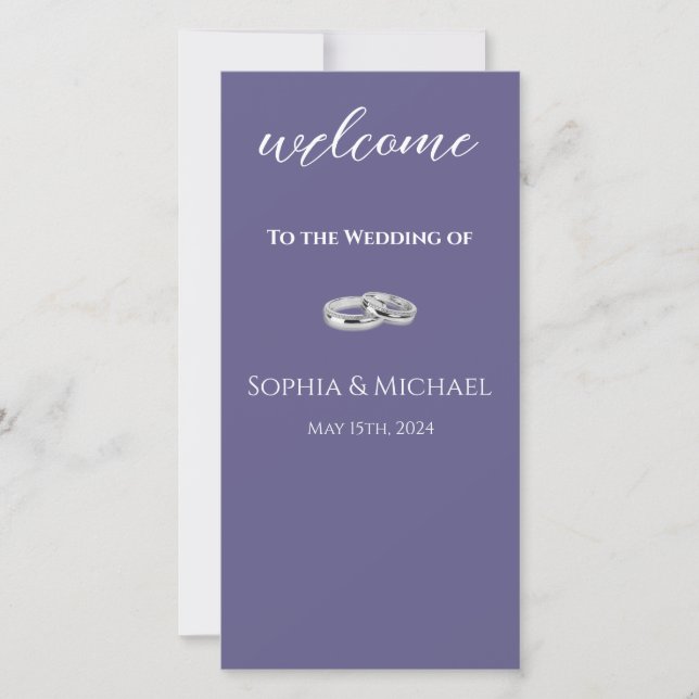 Lila och Ringar-Bröllopsprogram-Bröllop--Vita (Framsida)