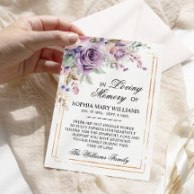 Lila och  Ro-blommor Sympathy Memory