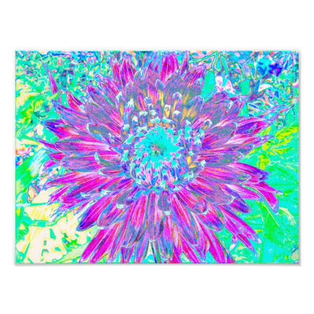 Lila och Robin's Egg Blue Decorative Dahlia Fototryck (Framsidan)