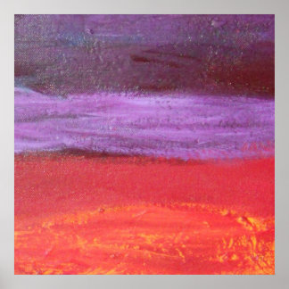 lila och röd utskrift poster