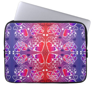 Lila och Röda, vita, romska örter mönster Laptop Sleeve