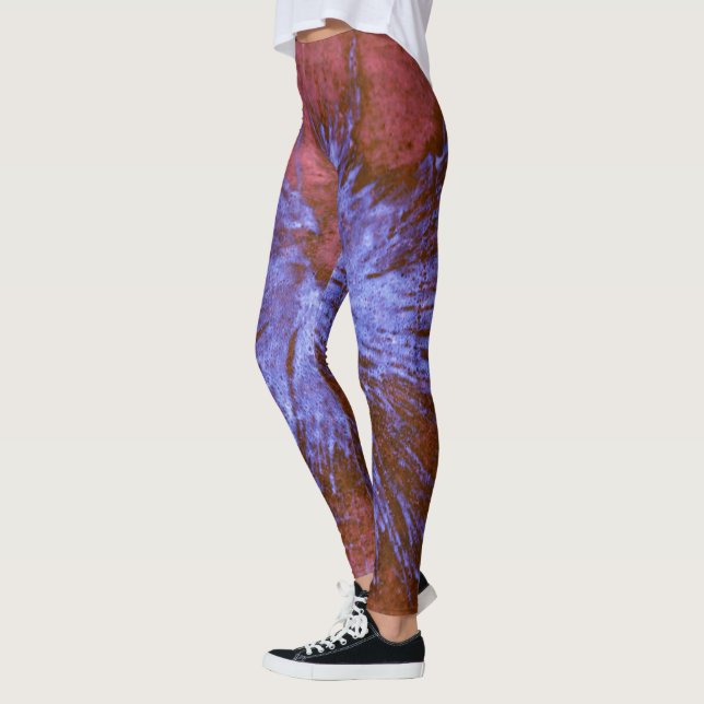 Lila- och rödfärgsplator leggings (Vänster)