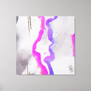 Lila och Rosa Abstrakt för vattenfärg Canvastryck