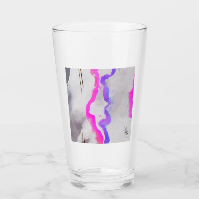 Lila och Rosa Abstrakt för vattenfärg Glaskopp (Framsida)