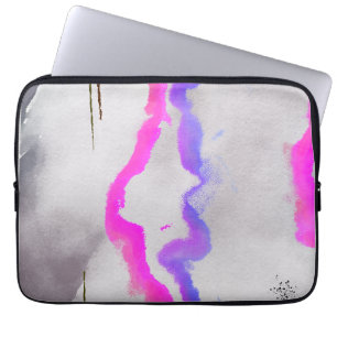 Lila och Rosa Abstrakt för vattenfärg Laptop Fodral