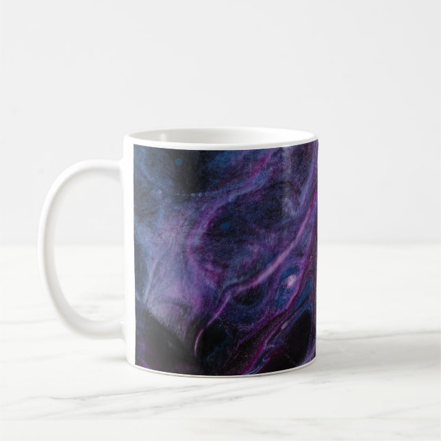 Lila och rosa abstrakt kaffemugg (Vänster)