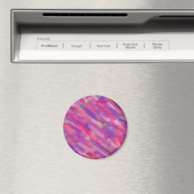 Lila och Rosa Abstrakt Mönster Magnet (In Situ (Dishwasher))