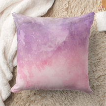 Lila och rosa akvarell abstrakt kuddfodral