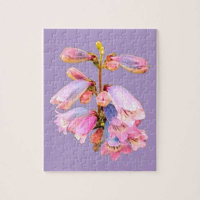 Lila och rosa av blommor pussel (Vertikal)